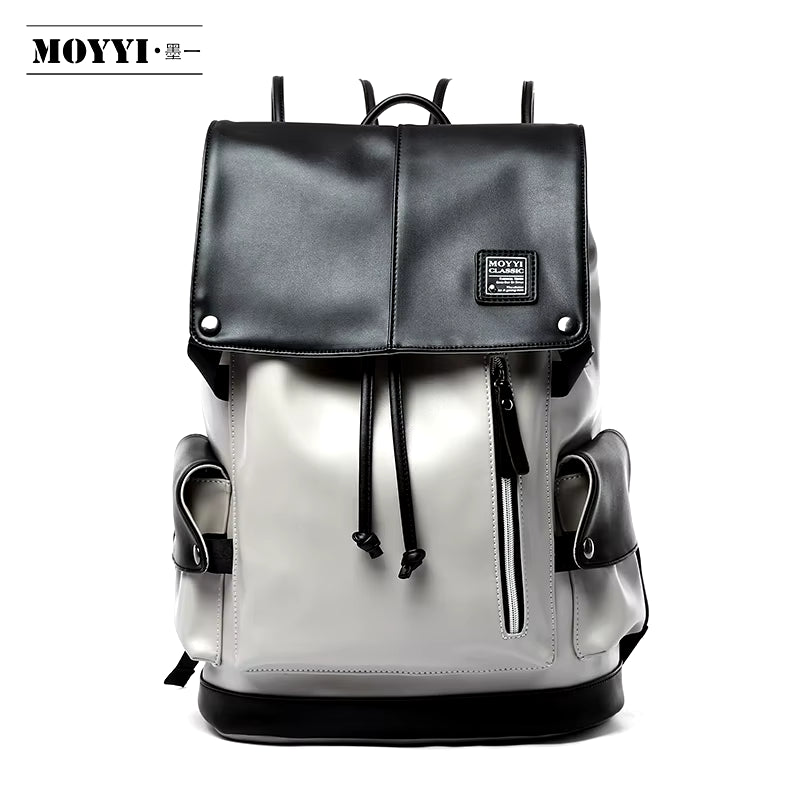 Men's Vegan Leather USB Backpack