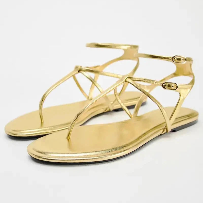 Ladies Strappy Thong Flat Sandals