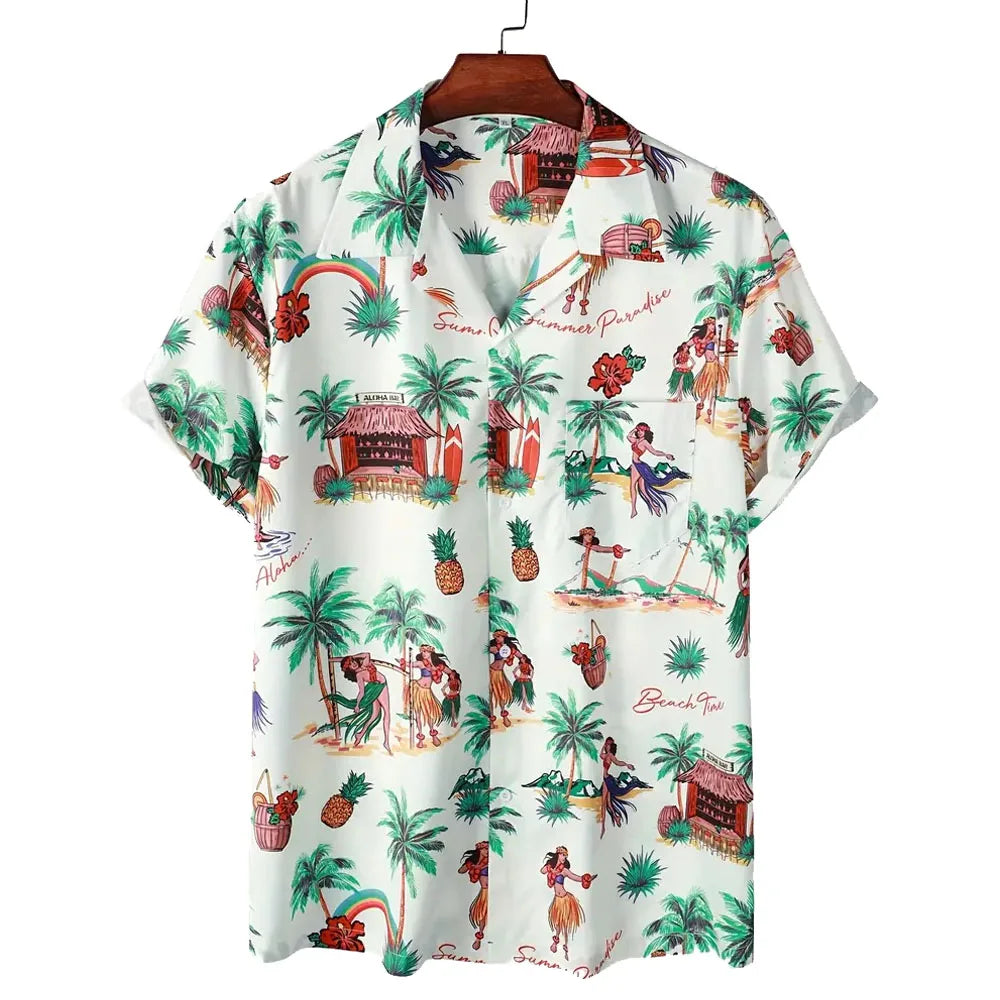 Aloha Vintage Beach Set Casual Custom T-Shirt Men Shirts