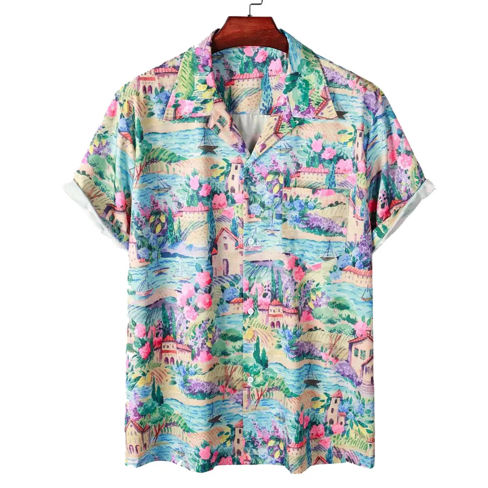 Aloha Vintage Beach Set Casual Custom T-Shirt Men Shirts