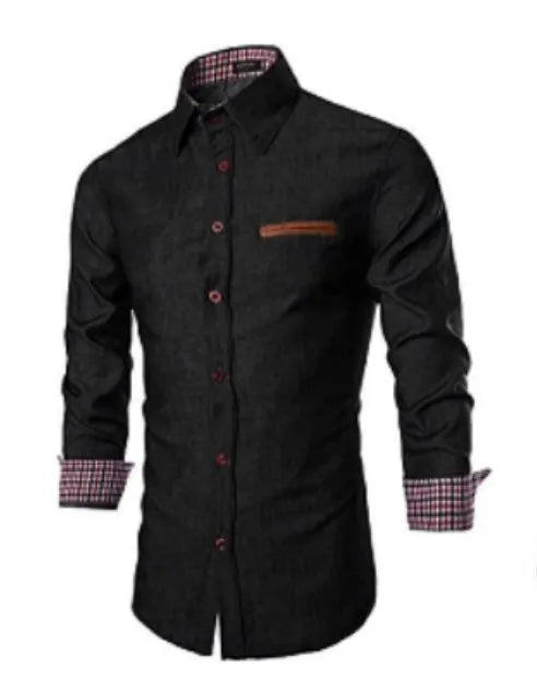 Men's Casual Slim-Fit Long-Sleeved Shirt