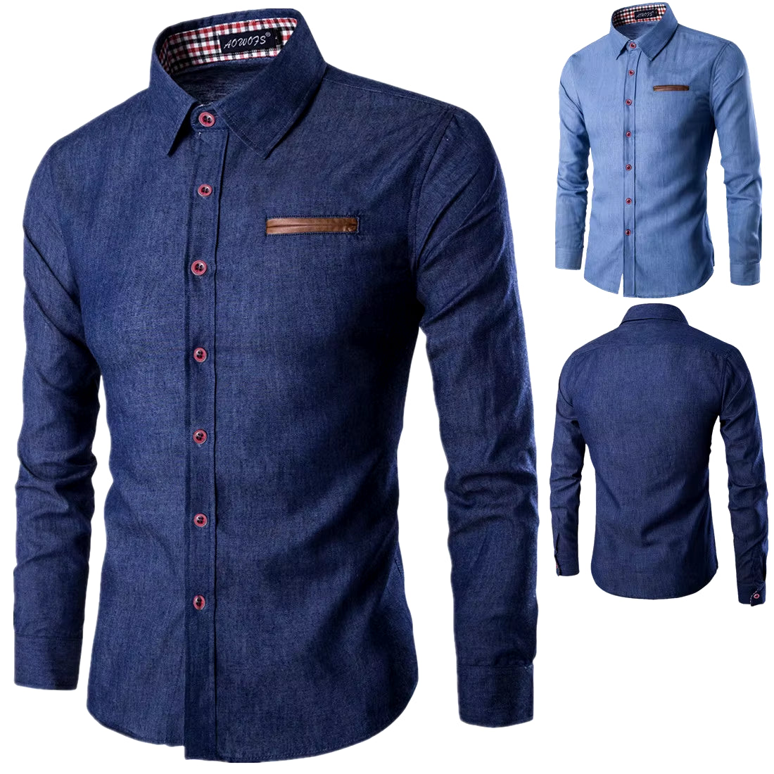 Men's Casual Slim-Fit Long-Sleeved Shirt