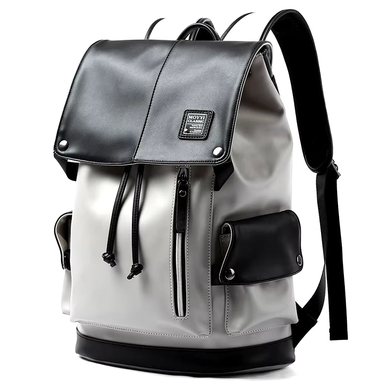 Men's Vegan Leather USB Backpack