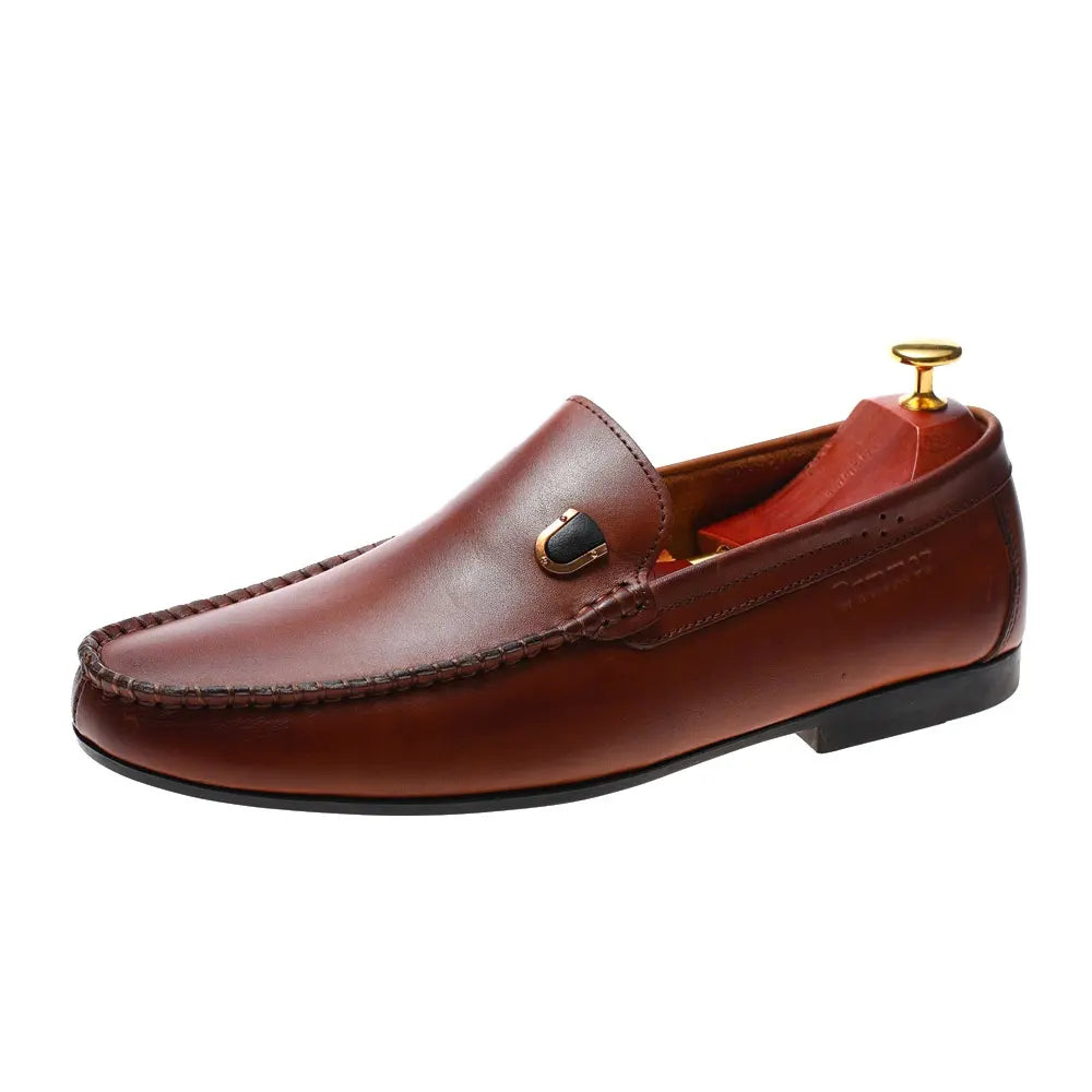 Chaussures décontractées en cuir véritable Oxford pour hommes