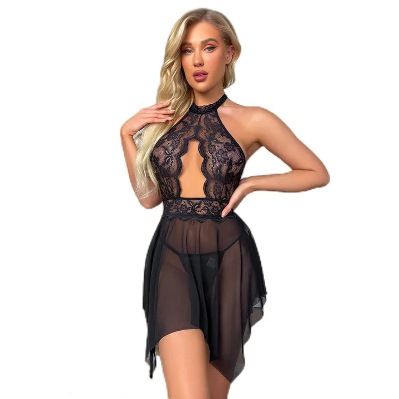 See Through Mesh Bodysuit Lace Erotic Lingerie